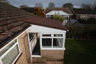 Conservatory roof lean to side angle